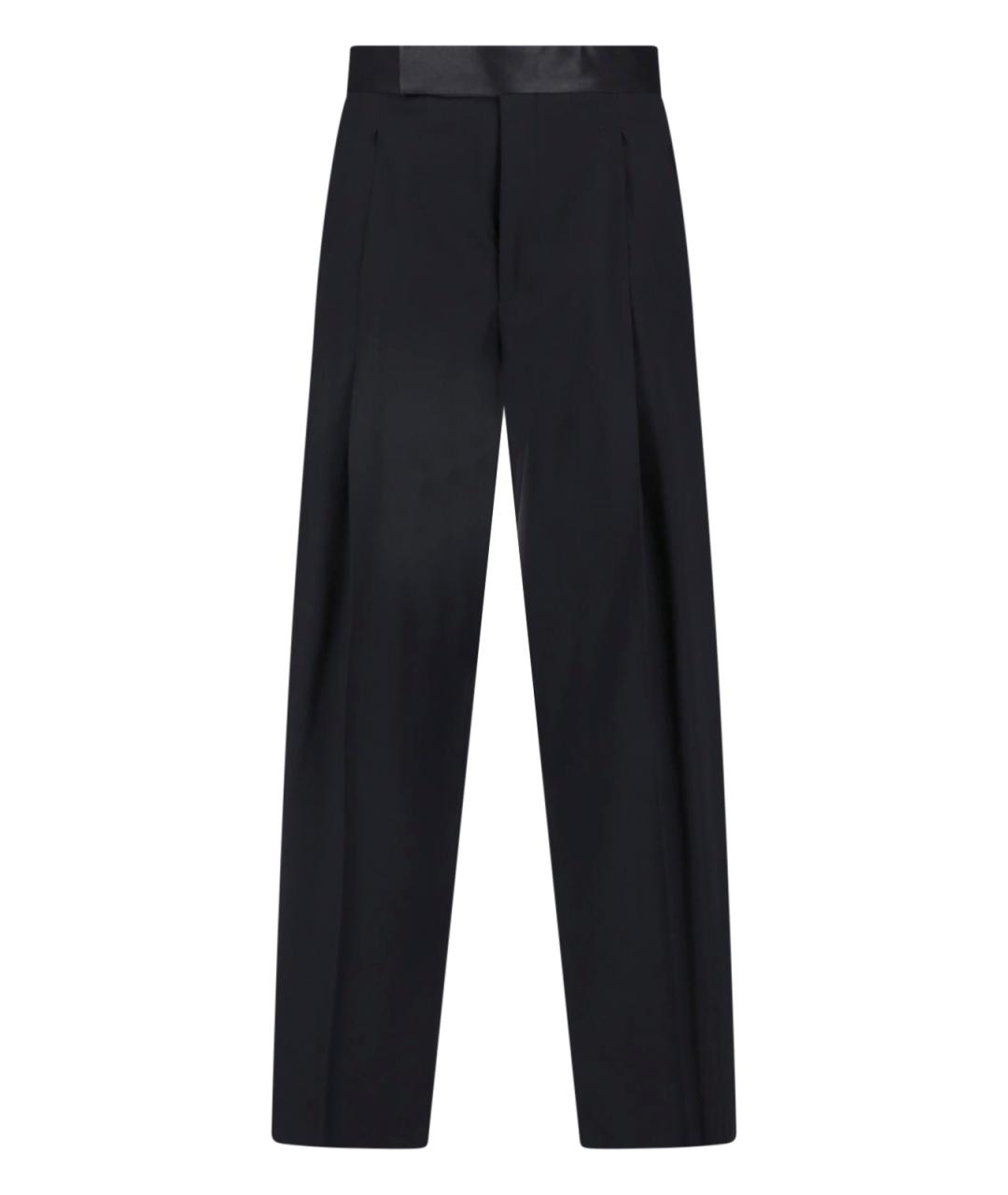 GIORGIO ARMANI Черные шерстяные повседневные брюки, фото 1