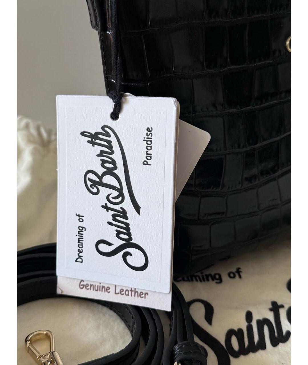 MC2 SAINT BARTH Черная кожаная сумка через плечо, фото 5