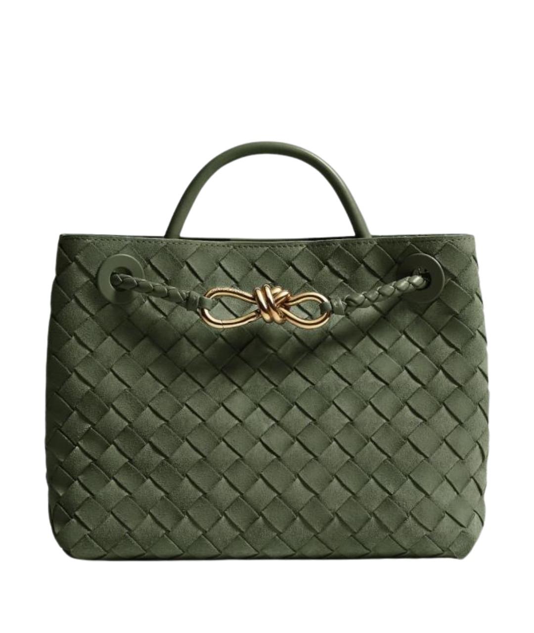 BOTTEGA VENETA Зеленая замшевая сумка тоут, фото 1