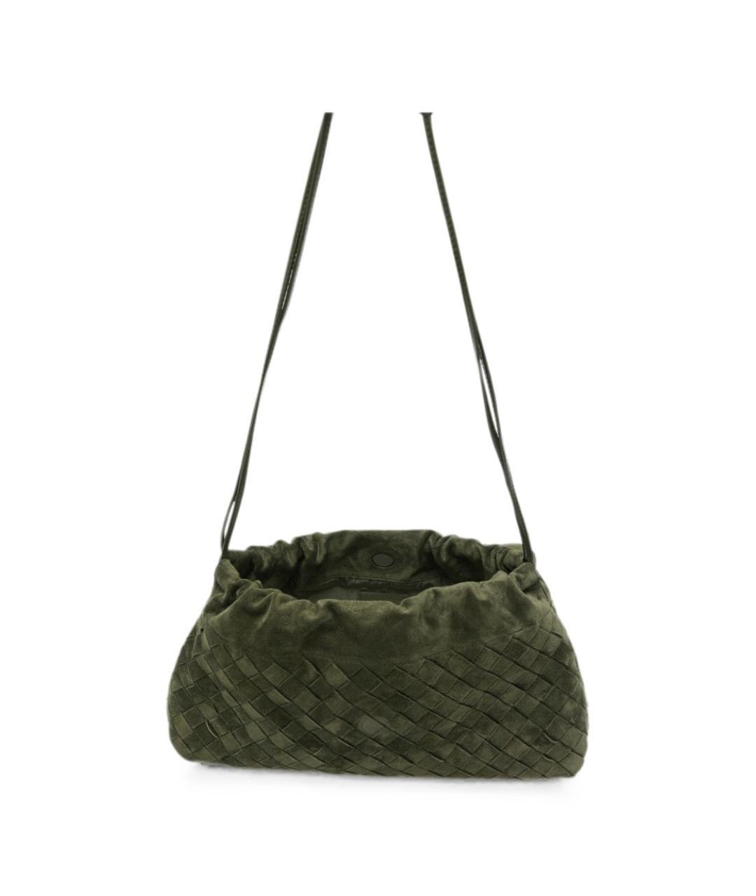 BOTTEGA VENETA Зеленая замшевая сумка через плечо, фото 3
