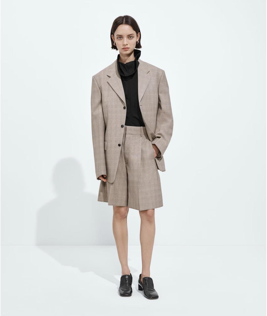 BOTTEGA VENETA Бежевые шерстяные шорты, фото 4