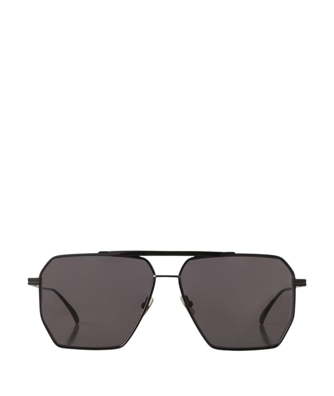 BOTTEGA VENETA Черные металлические солнцезащитные очки, фото 1