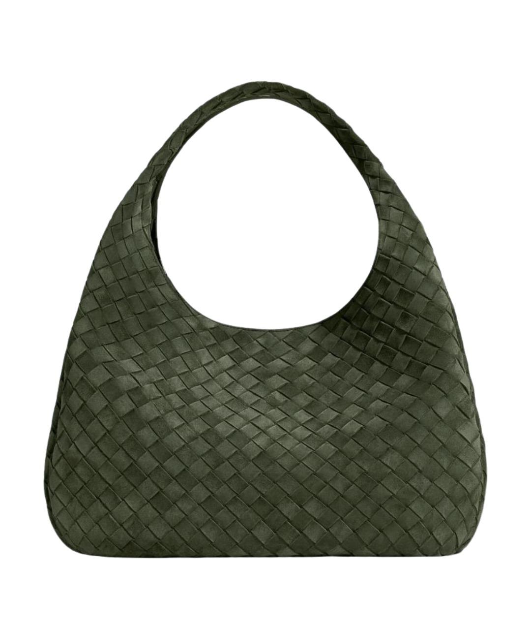 BOTTEGA VENETA Зеленая замшевая сумка тоут, фото 1