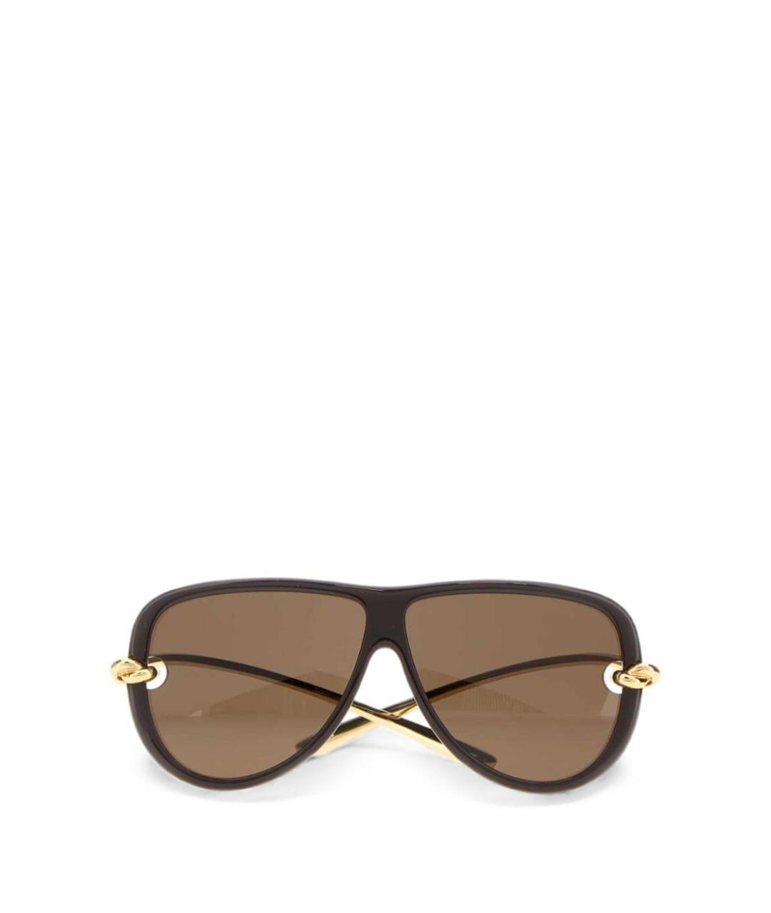 BOTTEGA VENETA Коричневые пластиковые солнцезащитные очки, фото 1