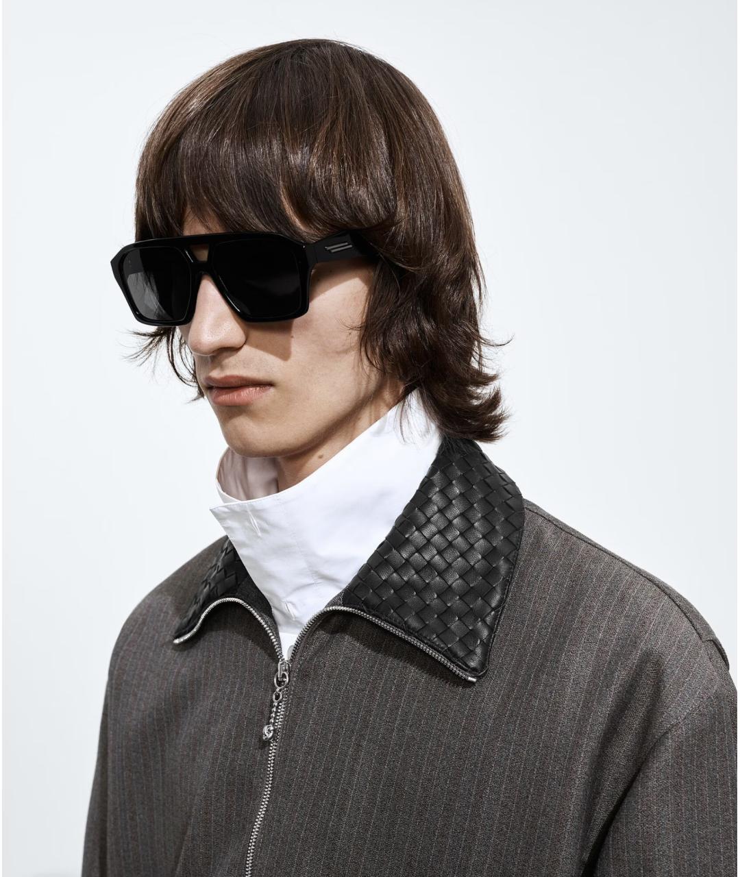 BOTTEGA VENETA Черные пластиковые солнцезащитные очки, фото 2