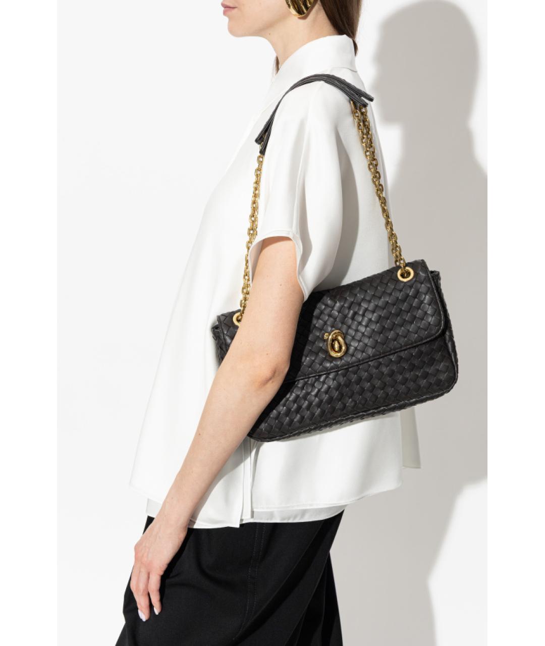 BOTTEGA VENETA Коричневая кожаная сумка через плечо, фото 2