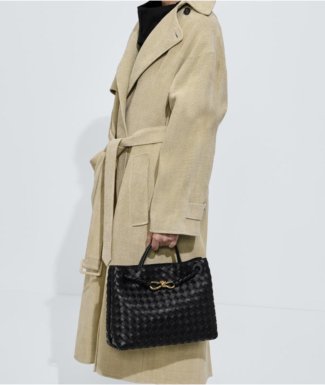 BOTTEGA VENETA Черная кожаная сумка тоут, фото 2