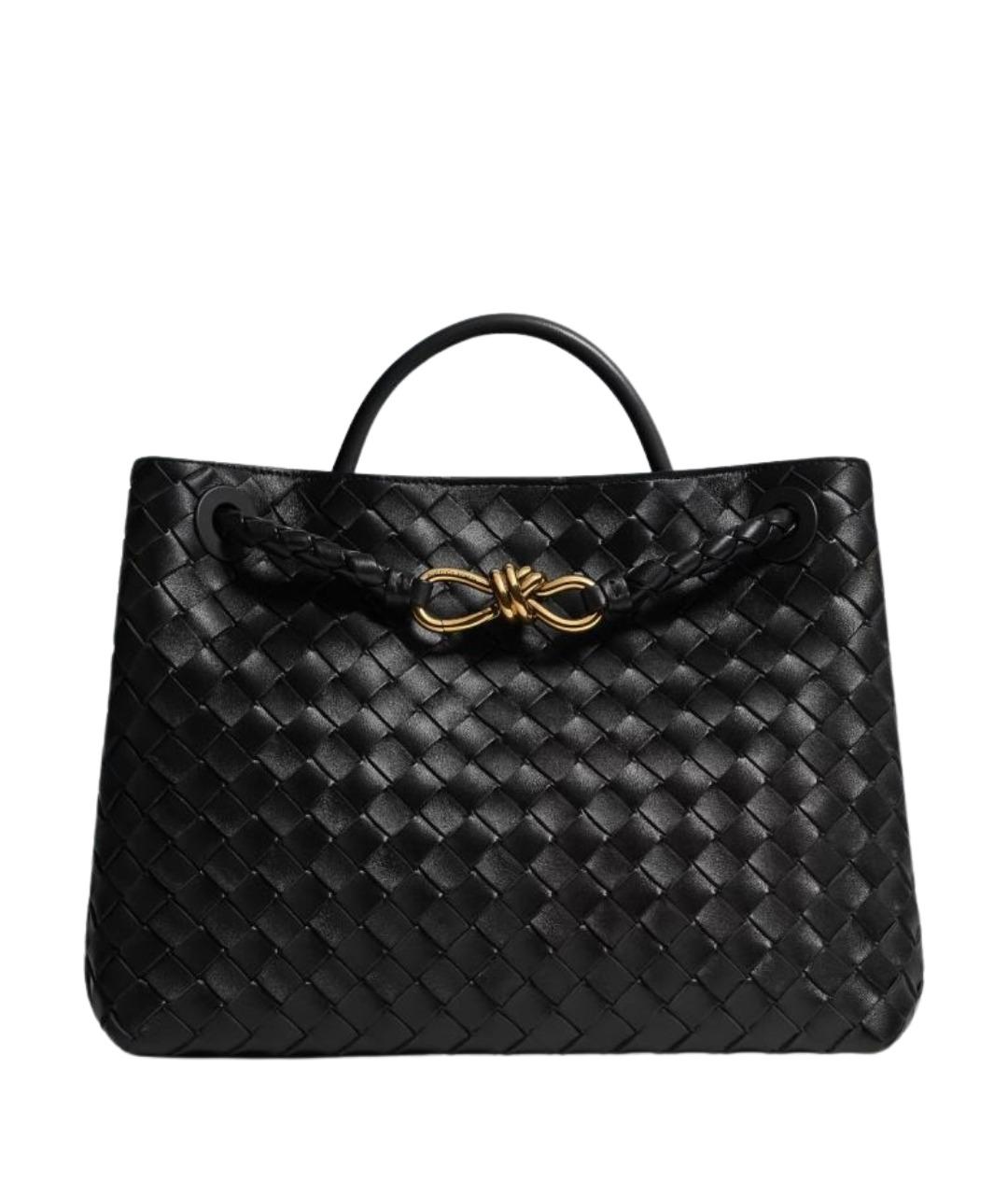 BOTTEGA VENETA Черная кожаная сумка тоут, фото 1