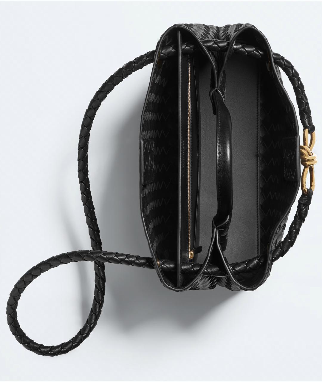 BOTTEGA VENETA Черная кожаная сумка тоут, фото 3