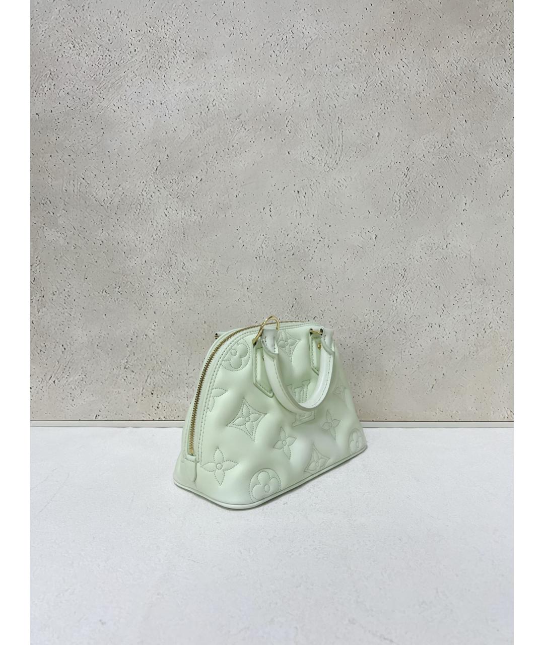 LOUIS VUITTON Зеленая кожаная сумка с короткими ручками, фото 3
