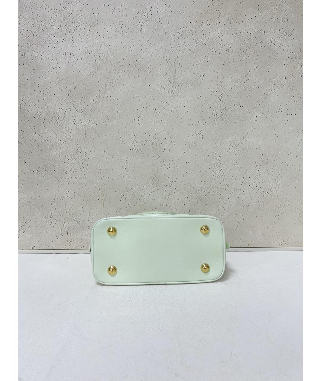 LOUIS VUITTON Зеленая кожаная сумка с короткими ручками, фото 5