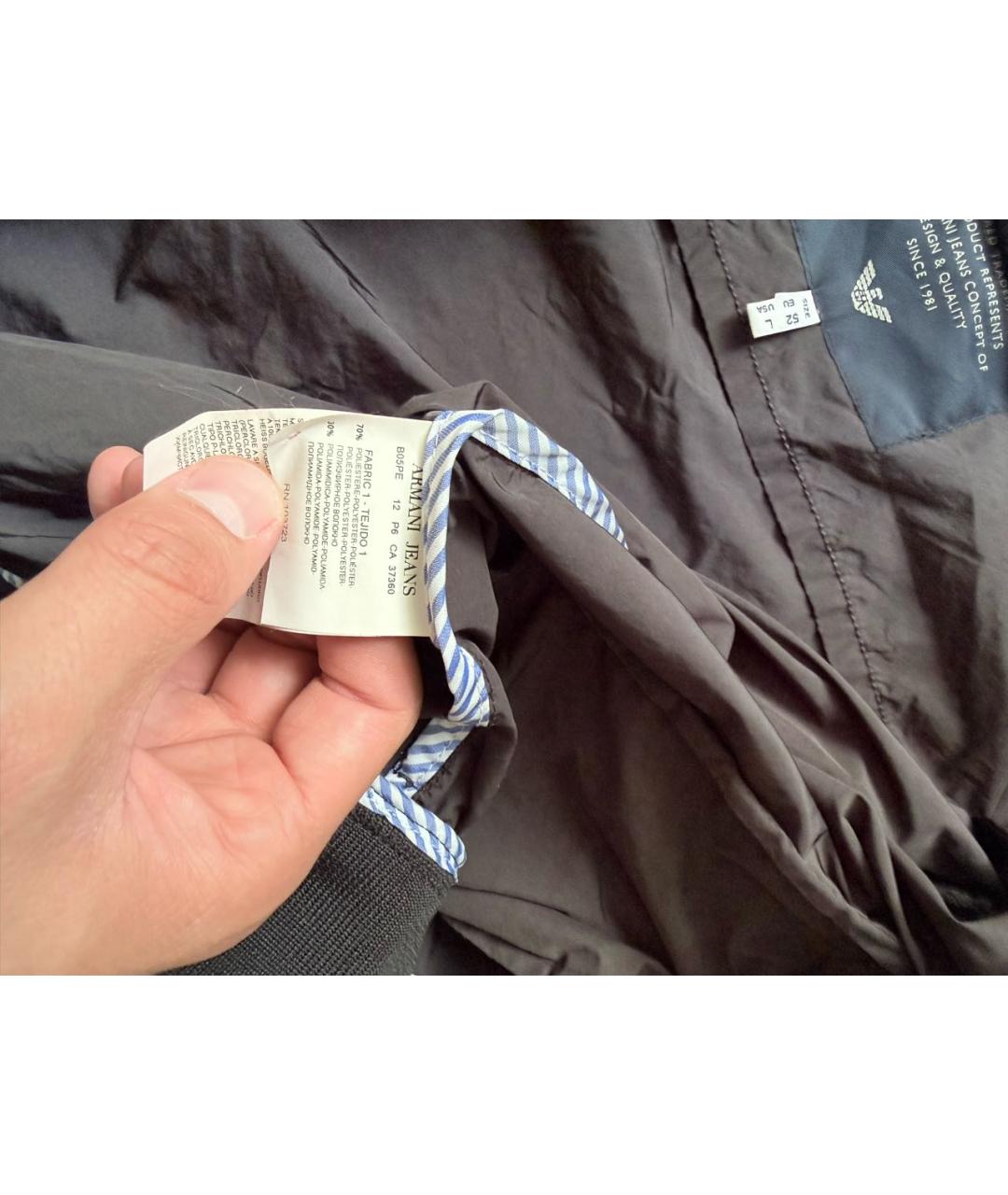 ARMANI JEANS Черная полиэстеровая куртка, фото 6
