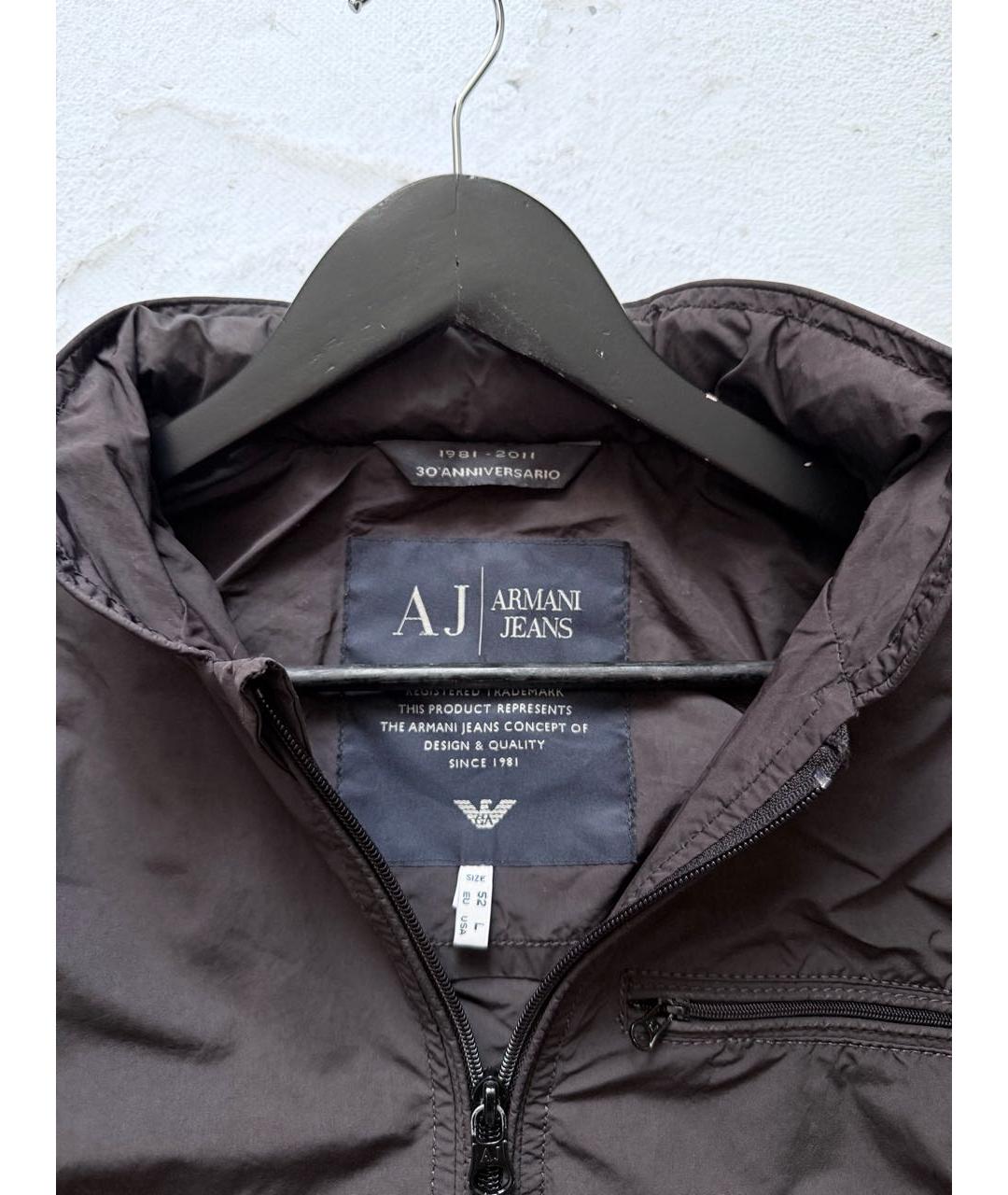 ARMANI JEANS Черная полиэстеровая куртка, фото 4