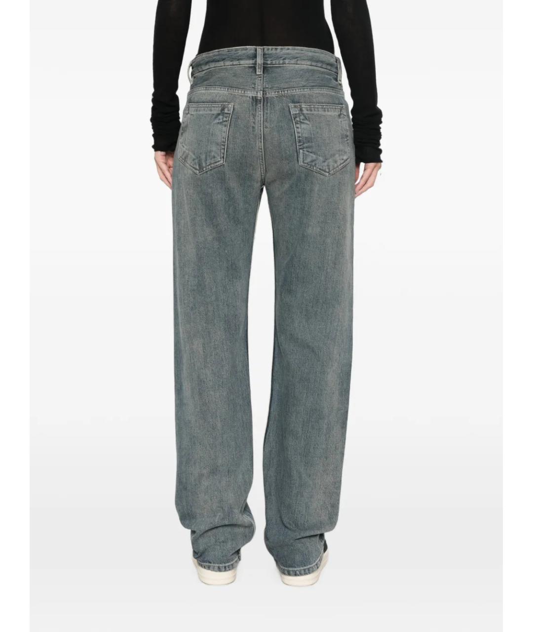 RICK OWENS DRKSHDW Синие хлопковые прямые джинсы, фото 4