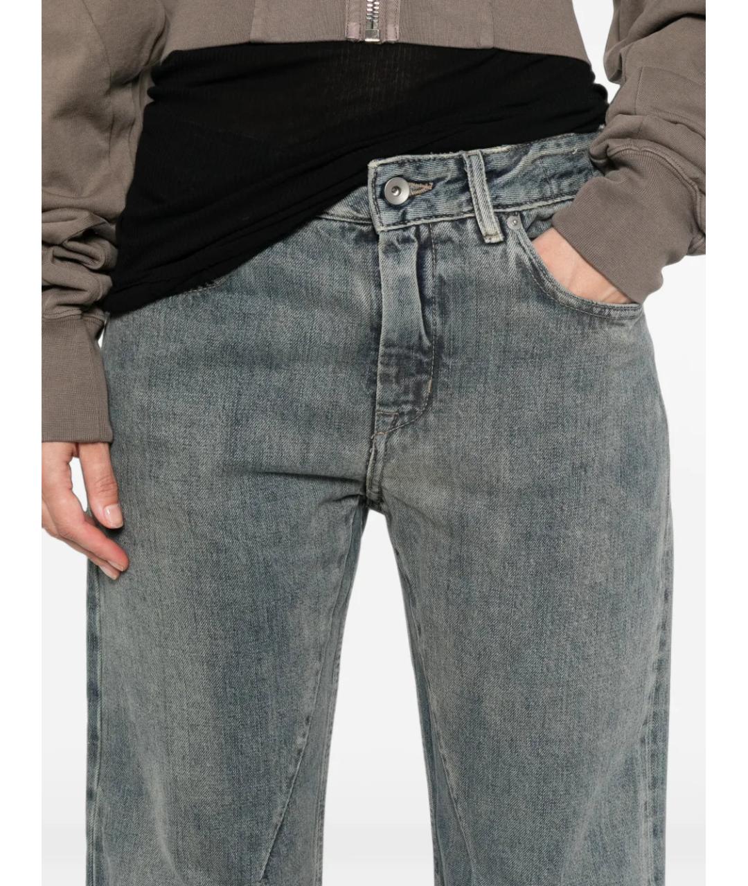 RICK OWENS DRKSHDW Синие хлопковые прямые джинсы, фото 5