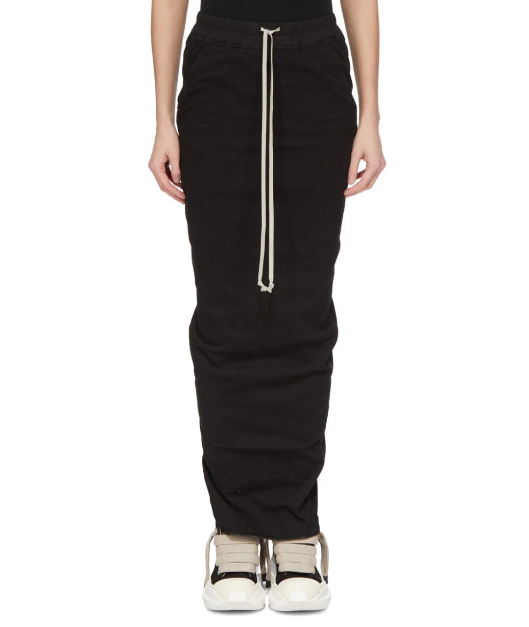 RICK OWENS DRKSHDW Черная хлопковая юбка макси, фото 6