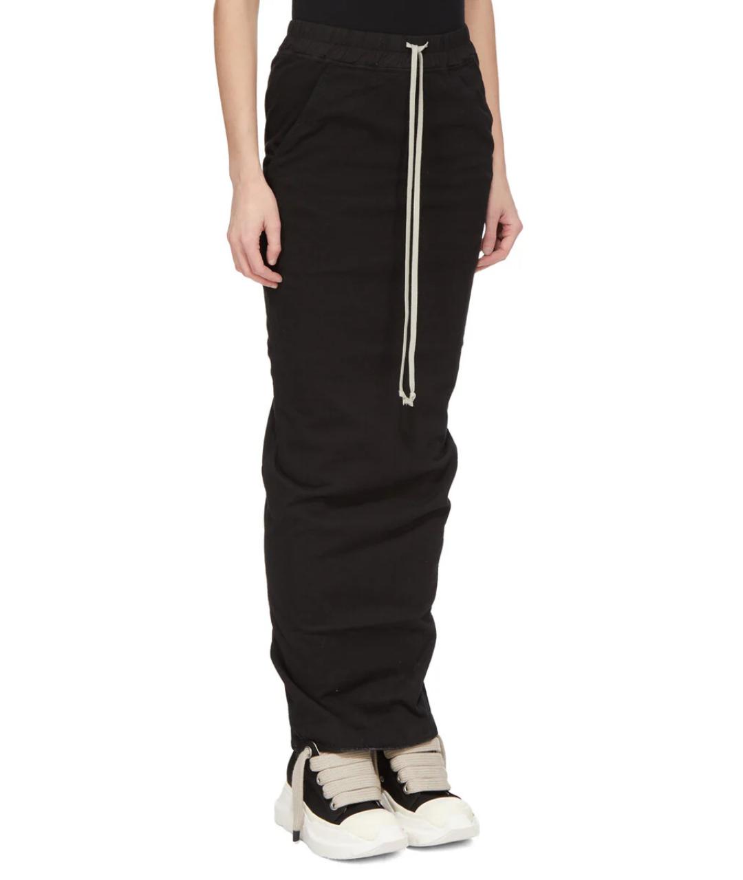 RICK OWENS DRKSHDW Черная хлопковая юбка макси, фото 2