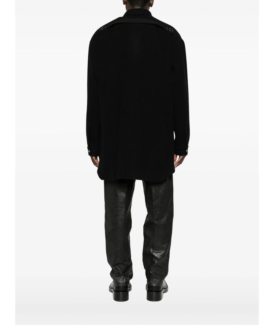 RICK OWENS Черное шерстяное пальто, фото 4