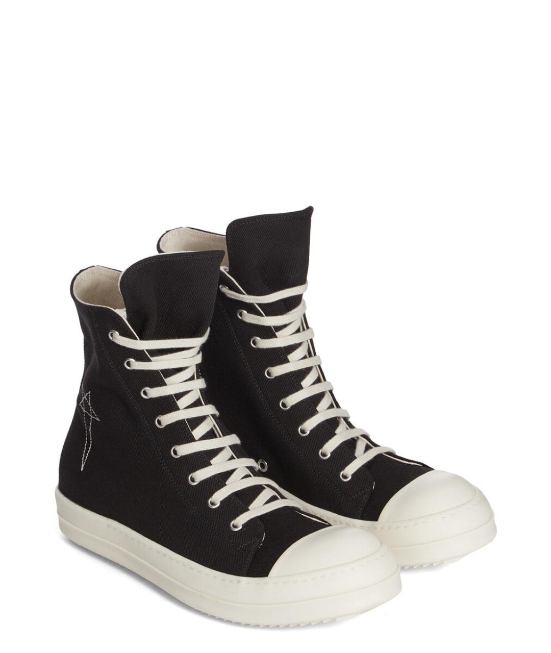 RICK OWENS DRKSHDW Черные текстильные кроссовки, фото 3