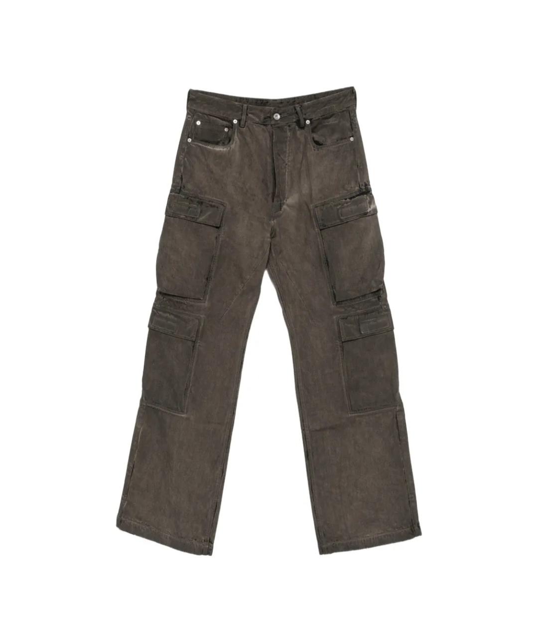 RICK OWENS DRKSHDW Серые хлопковые прямые джинсы, фото 1