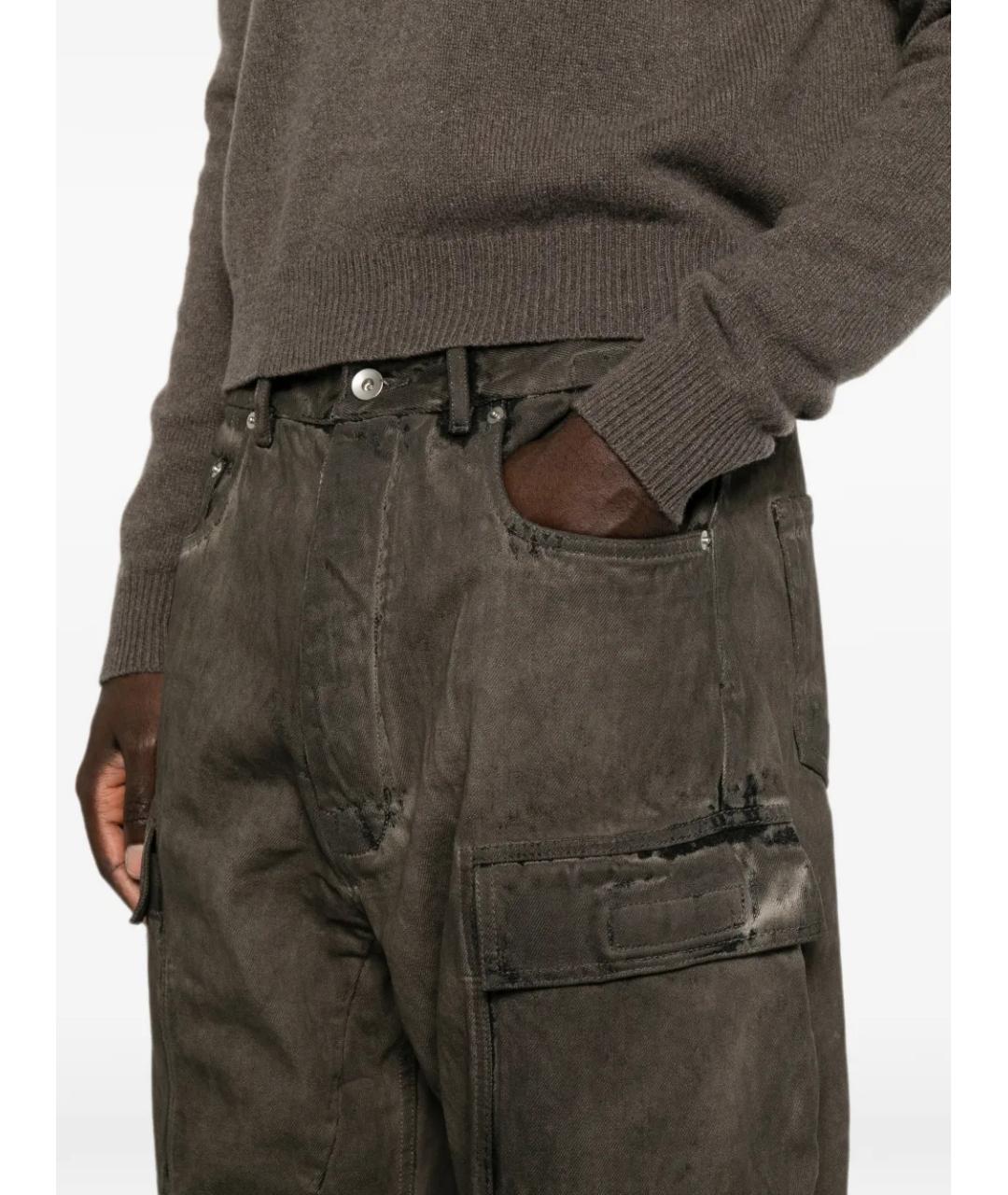 RICK OWENS DRKSHDW Серые хлопковые прямые джинсы, фото 5