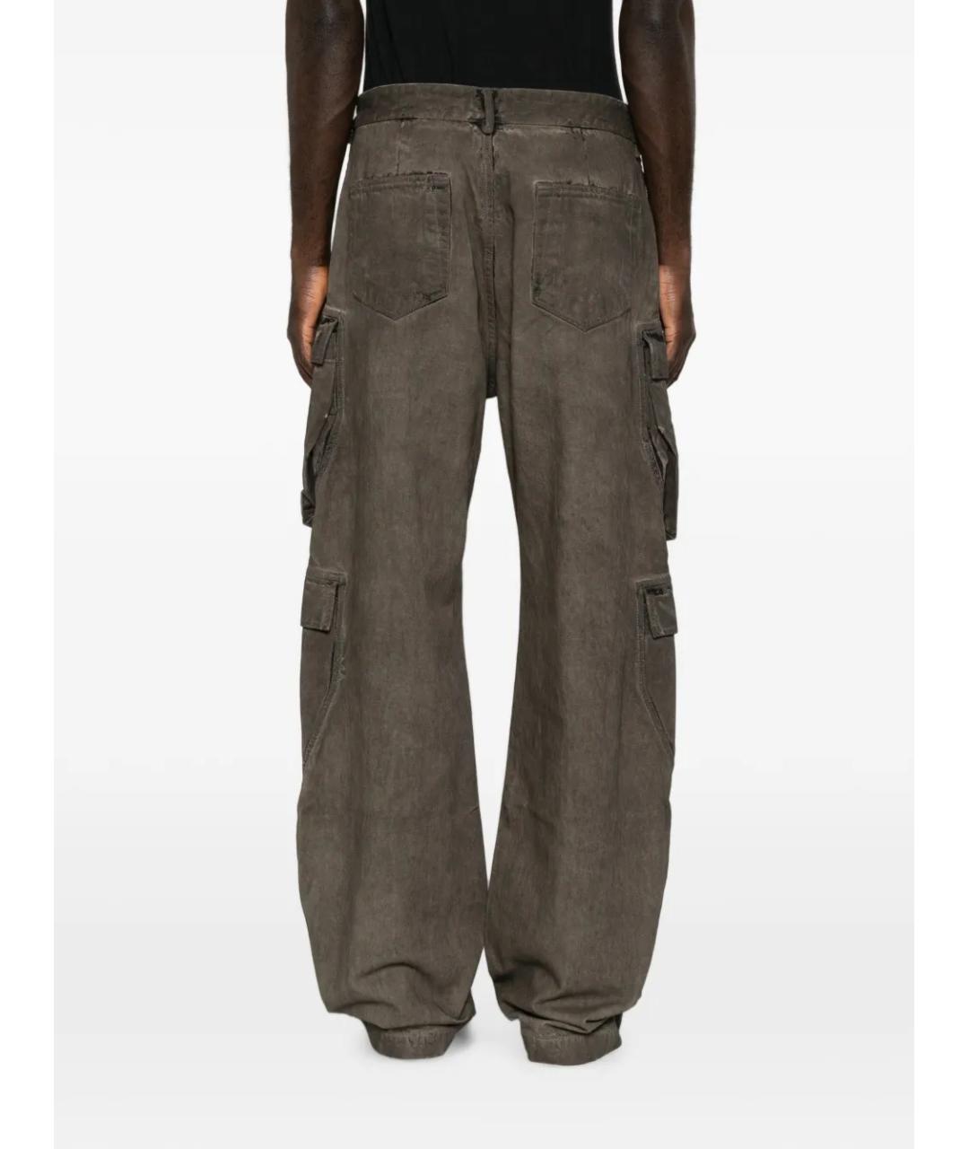 RICK OWENS DRKSHDW Серые хлопковые прямые джинсы, фото 4
