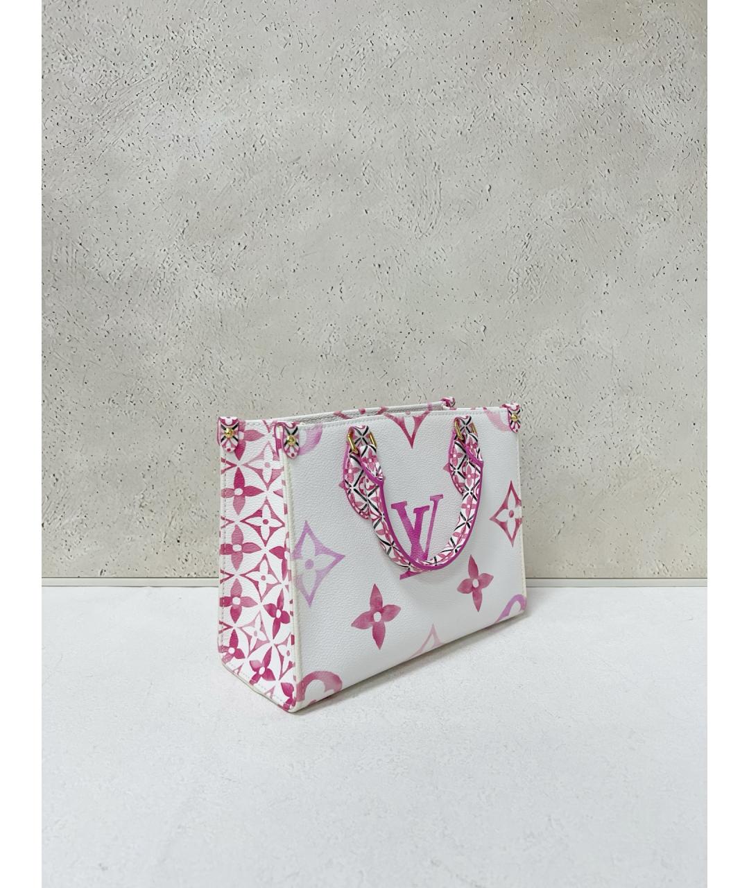 LOUIS VUITTON Белая кожаная сумка тоут, фото 3
