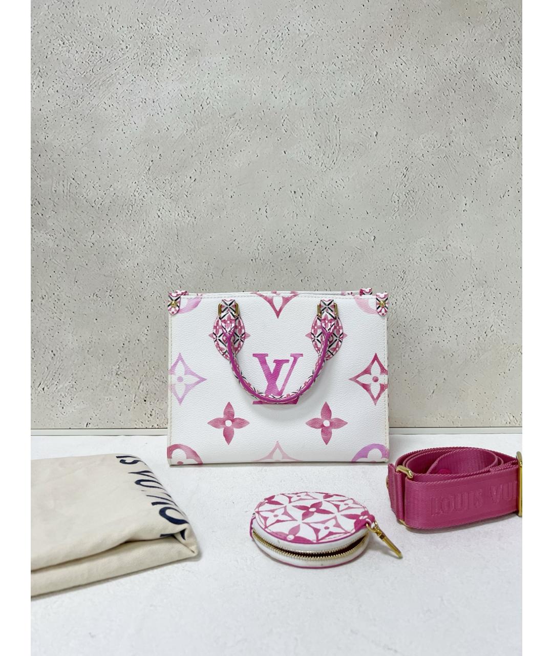 LOUIS VUITTON Белая кожаная сумка тоут, фото 2