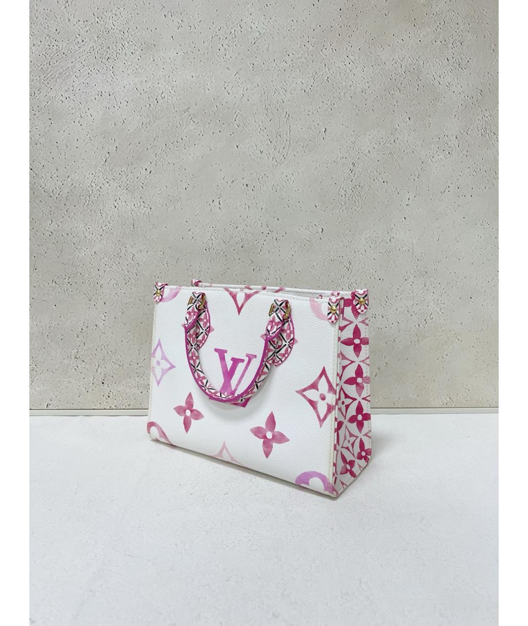LOUIS VUITTON Белая кожаная сумка тоут, фото 4
