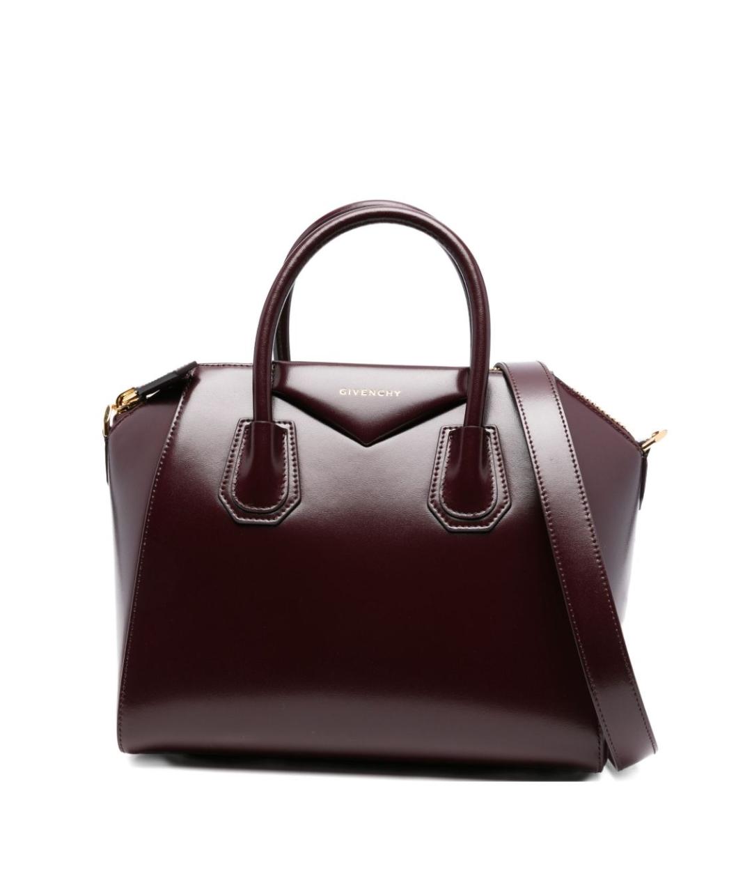 GIVENCHY Бордовая кожаная сумка с короткими ручками, фото 1