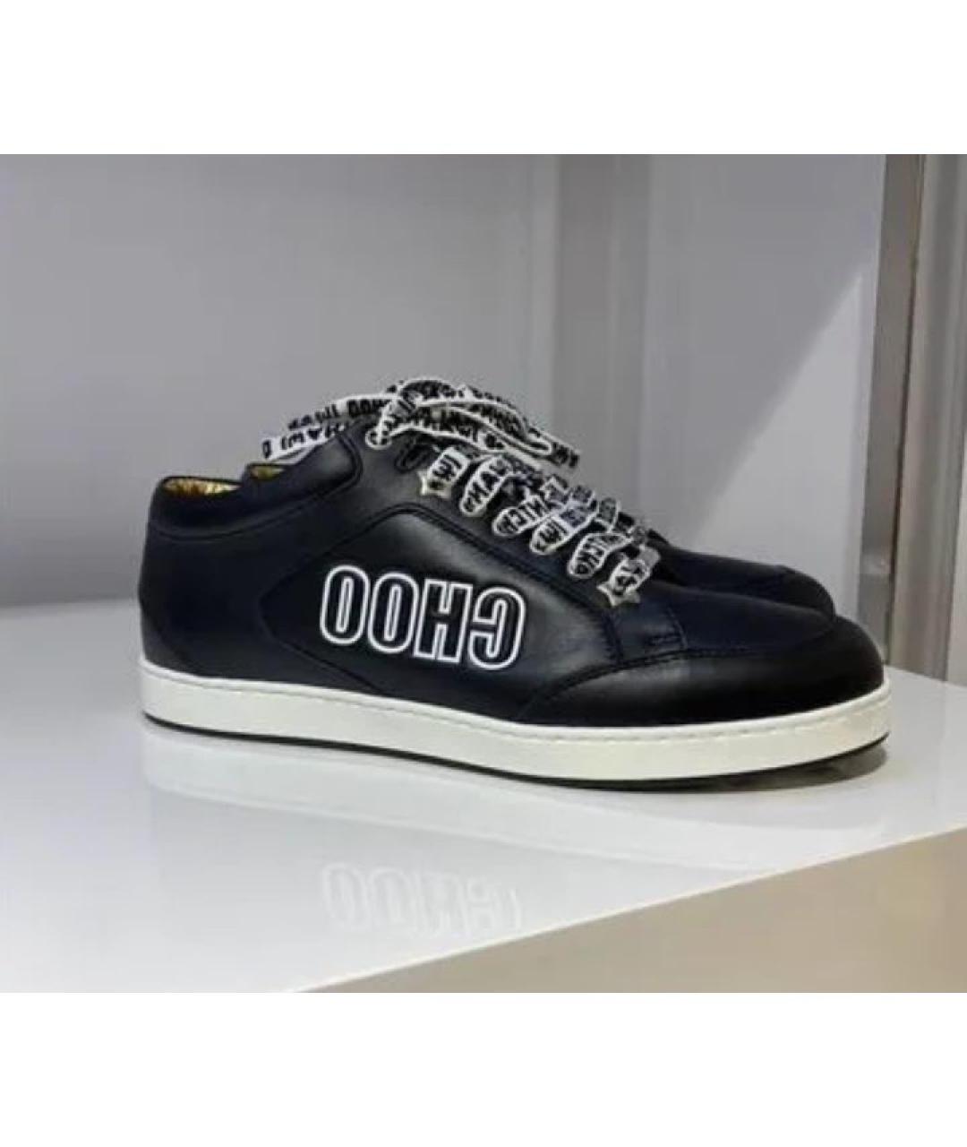 JIMMY CHOO Черные кожаные кеды, фото 6