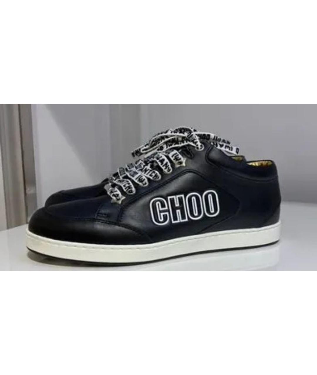 JIMMY CHOO Черные кожаные кеды, фото 3