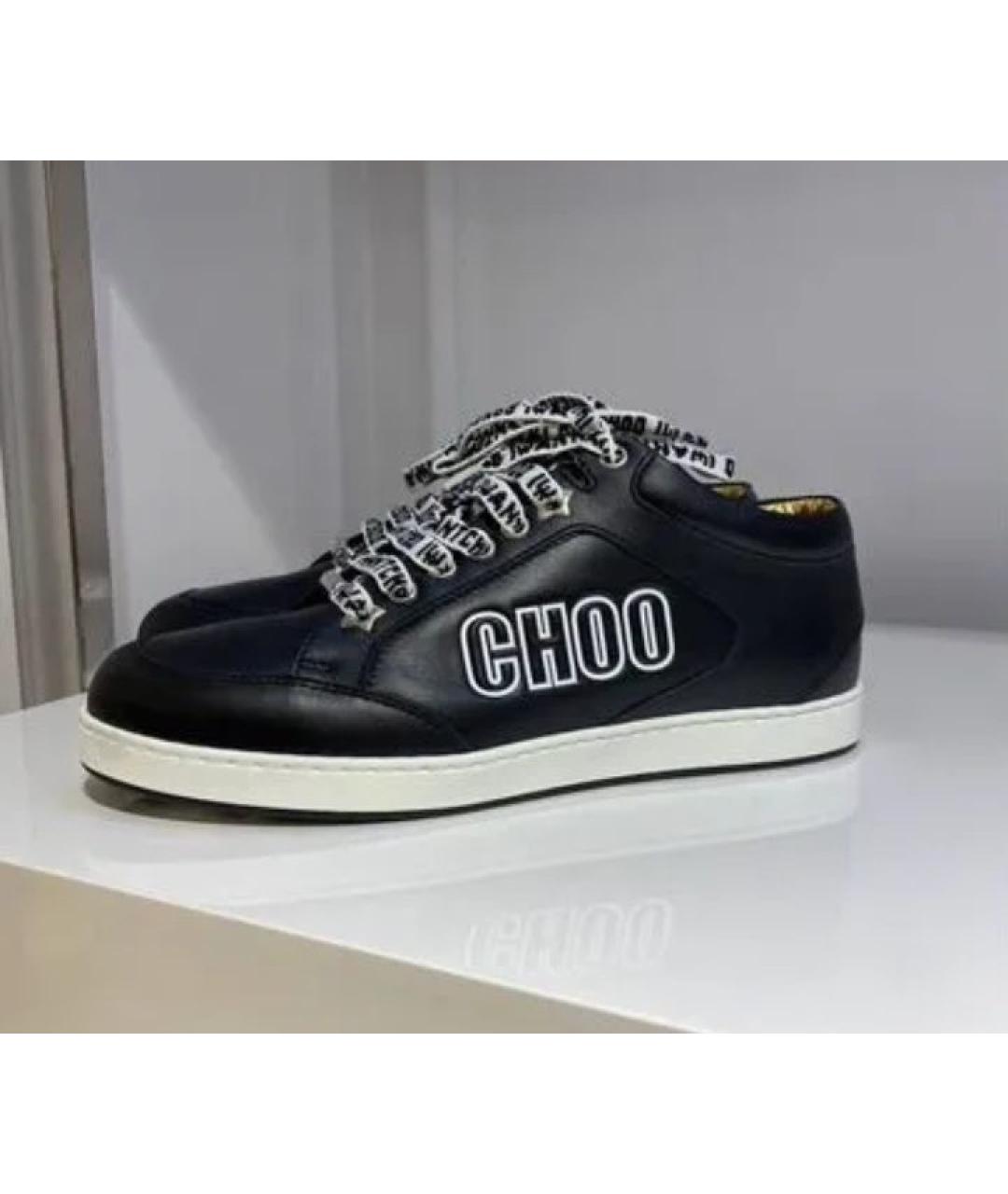 JIMMY CHOO Черные кожаные кеды, фото 5