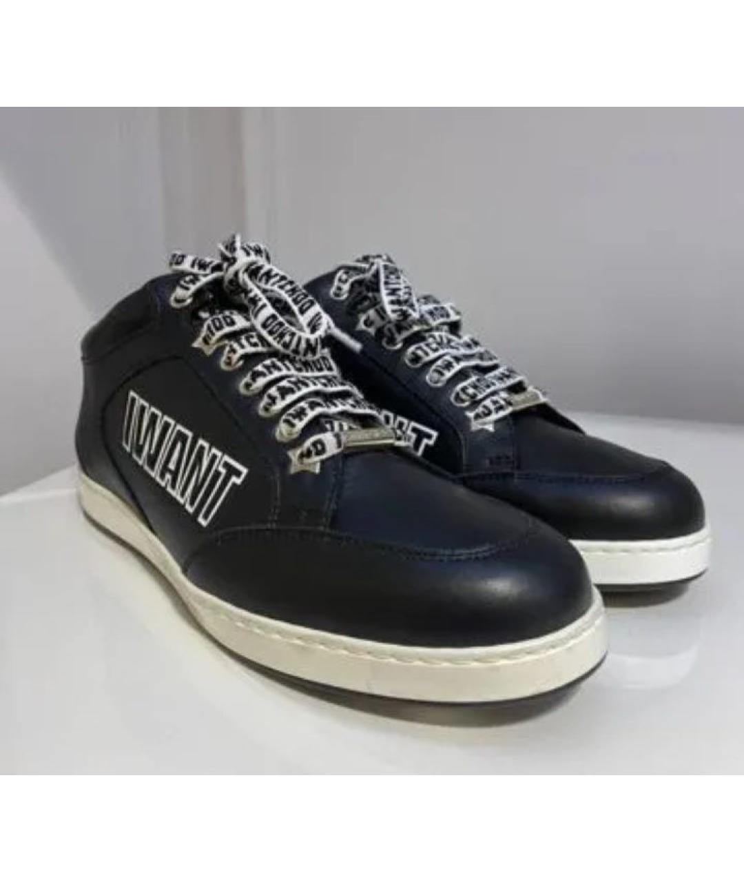 JIMMY CHOO Черные кожаные кеды, фото 2