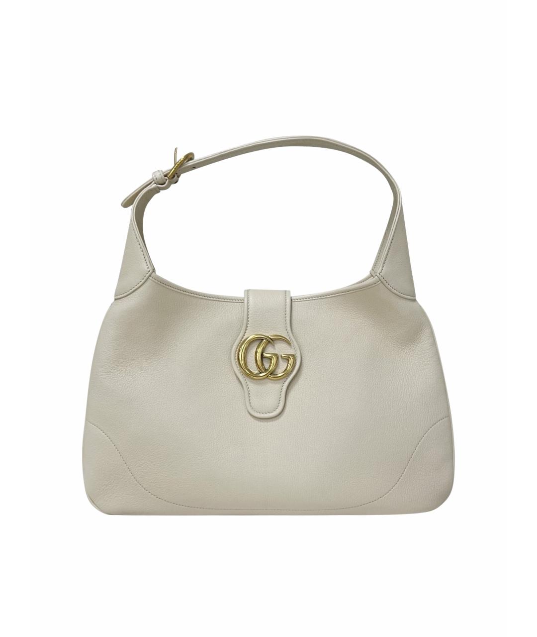GUCCI Белая кожаная сумка тоут, фото 1