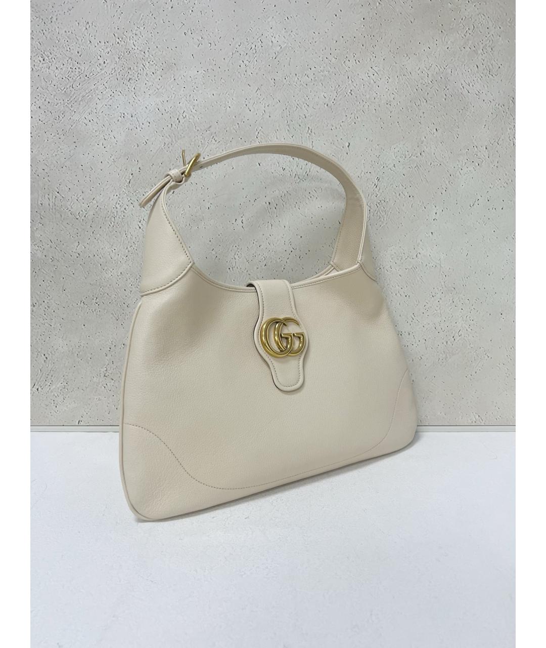 GUCCI Белая кожаная сумка тоут, фото 3