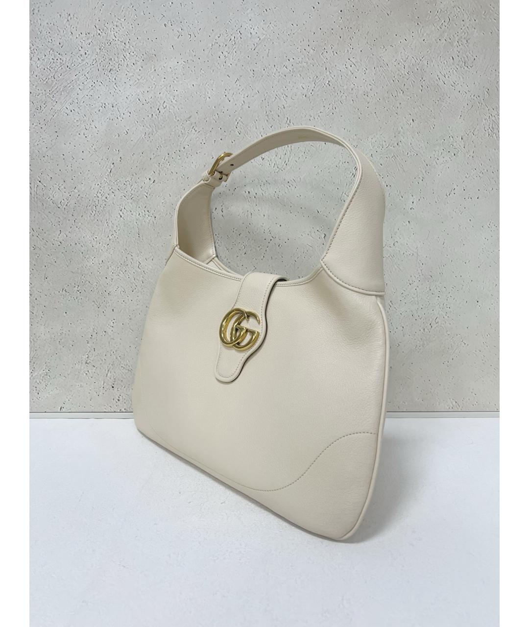 GUCCI Белая кожаная сумка тоут, фото 4