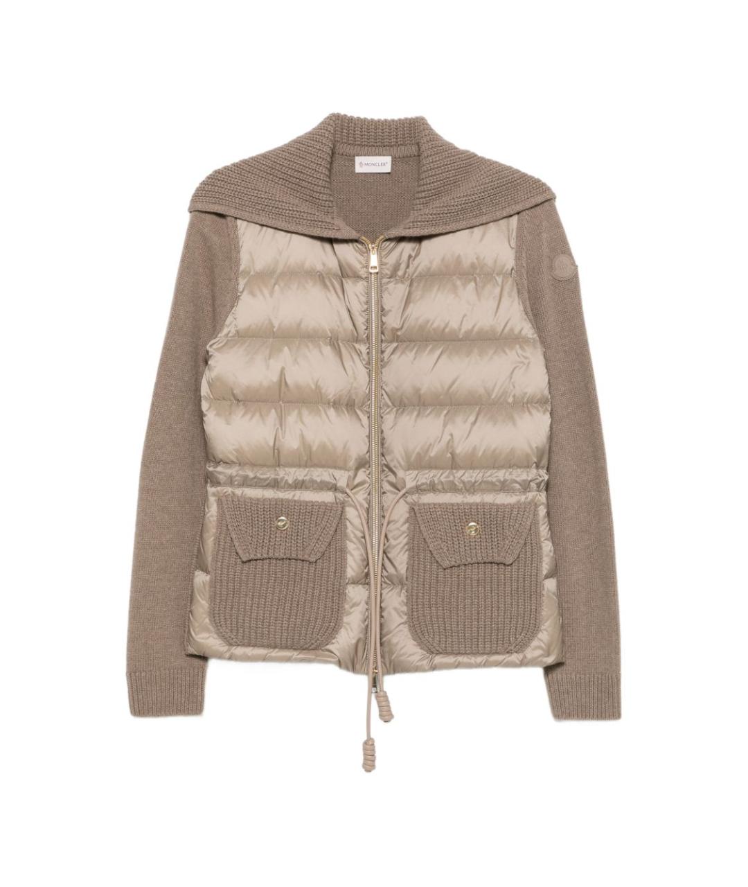 MONCLER Бежевая полиамидовая куртка, фото 1