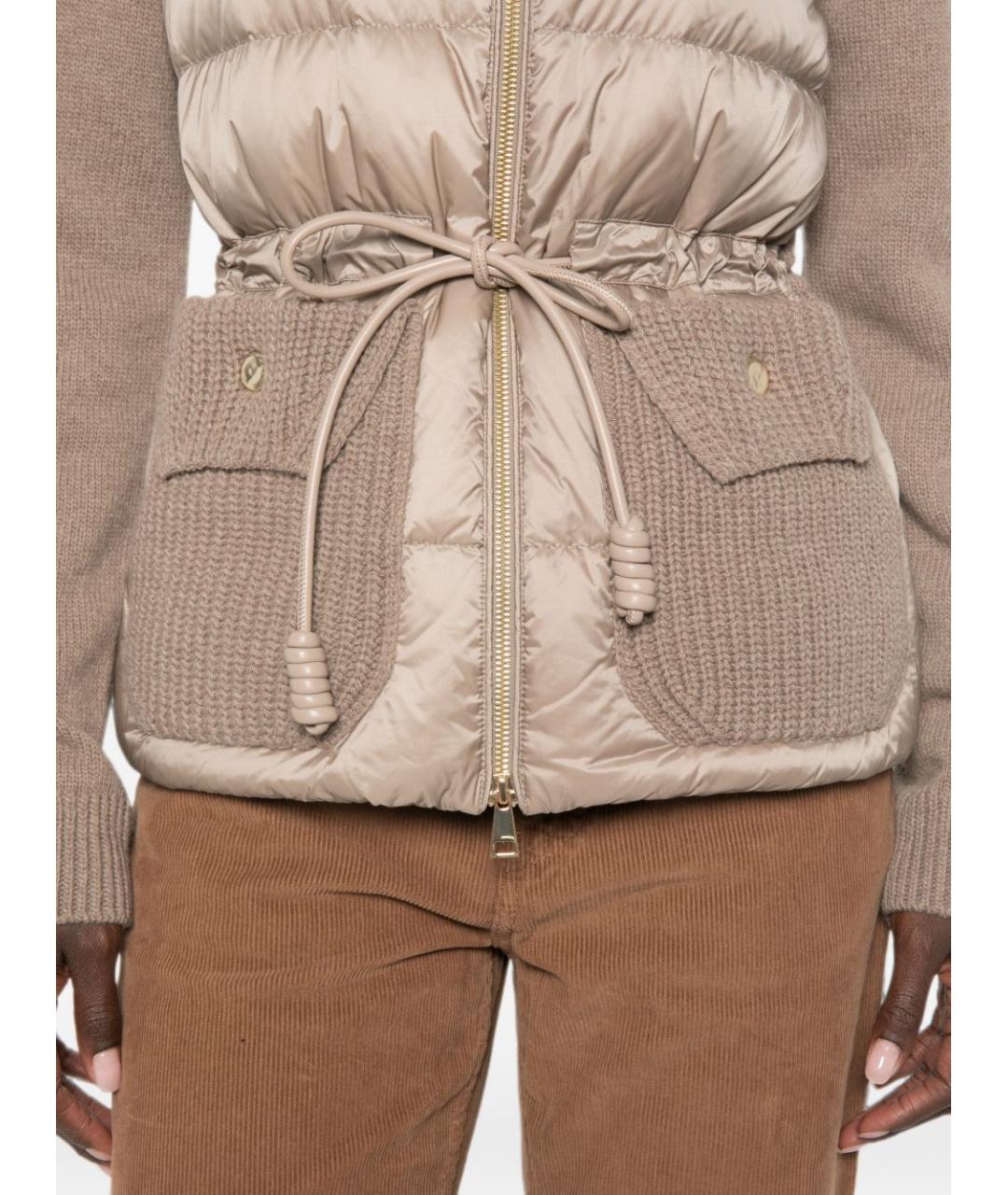 MONCLER Бежевая полиамидовая куртка, фото 2