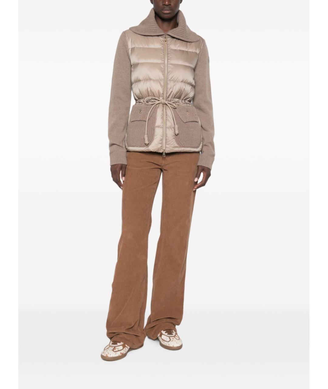 MONCLER Бежевая полиамидовая куртка, фото 3