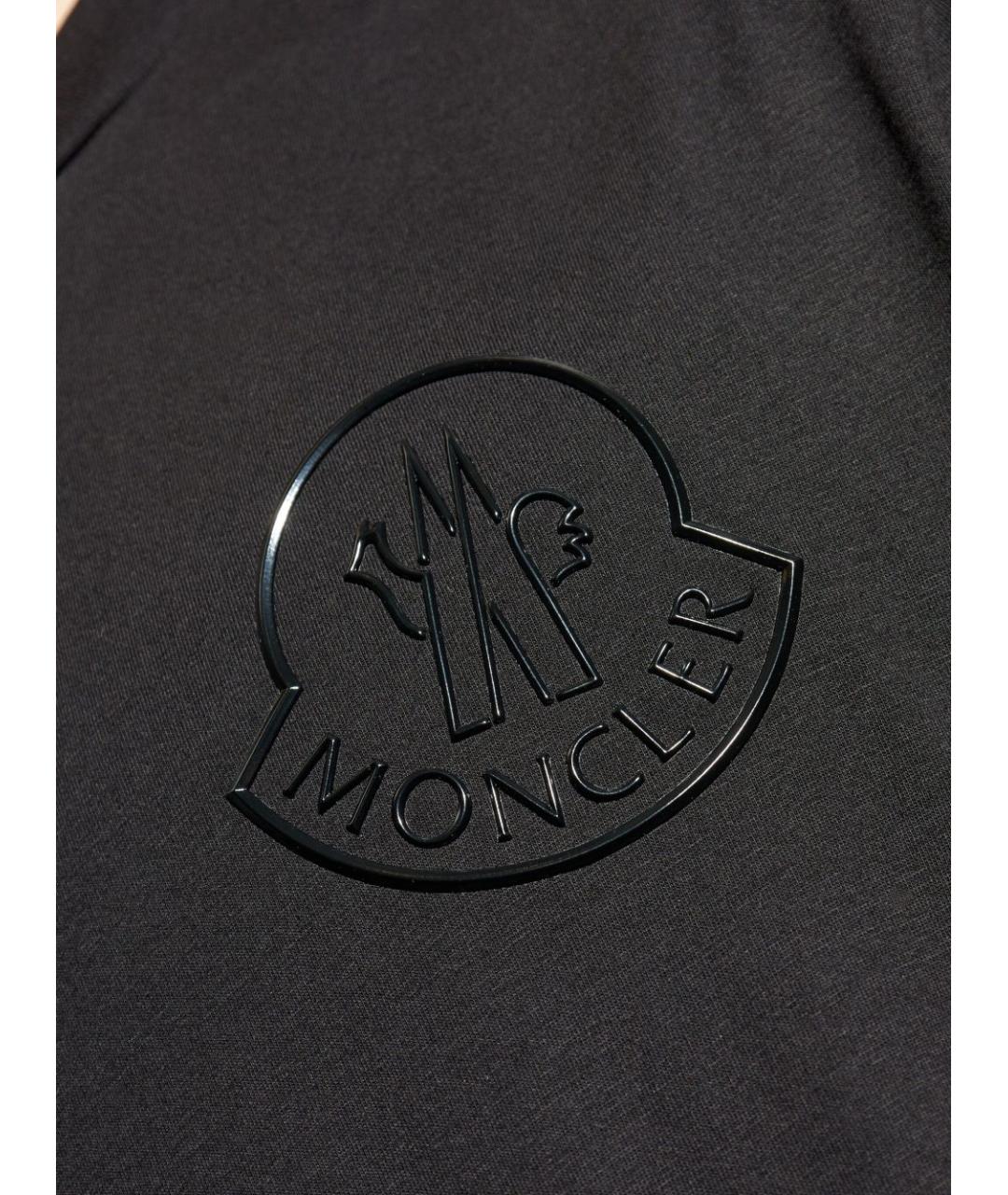 MONCLER Черная хлопковая футболка, фото 5