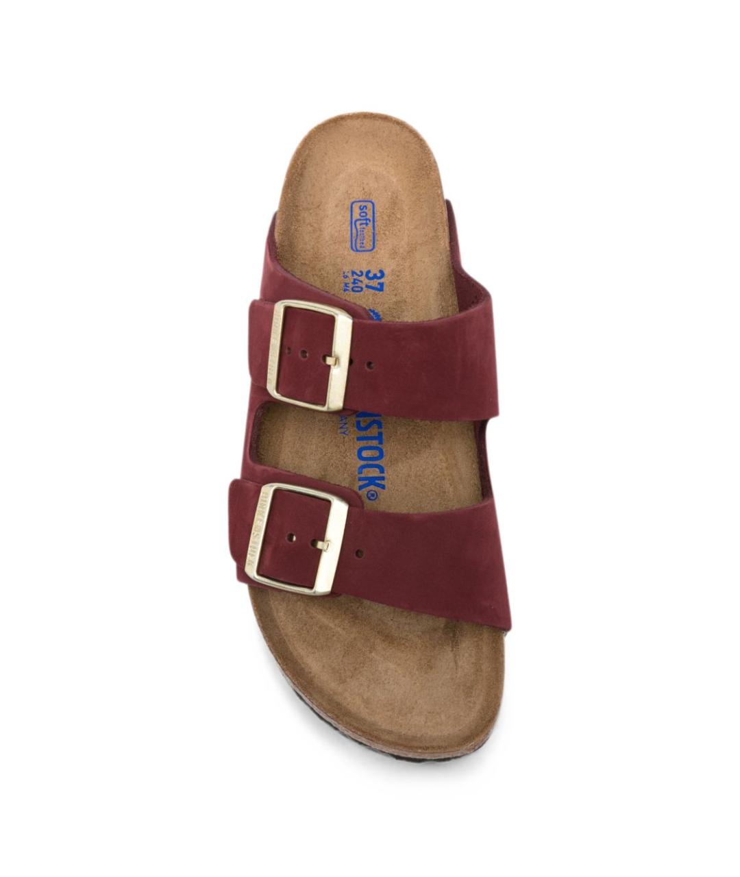 BIRKENSTOCK Бордовые кожаные сандалии, фото 4