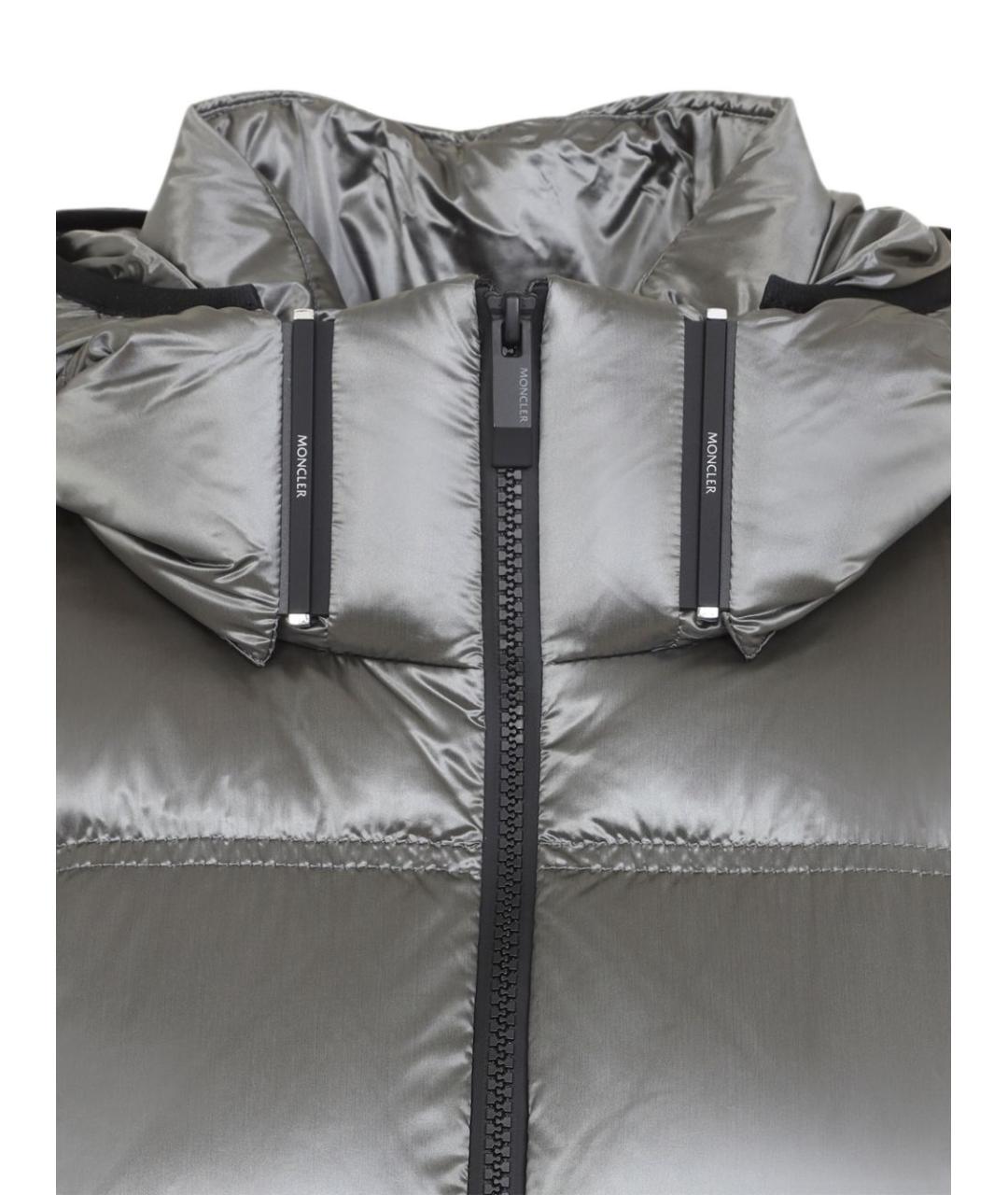 MONCLER Серая полиамидовая куртка, фото 3