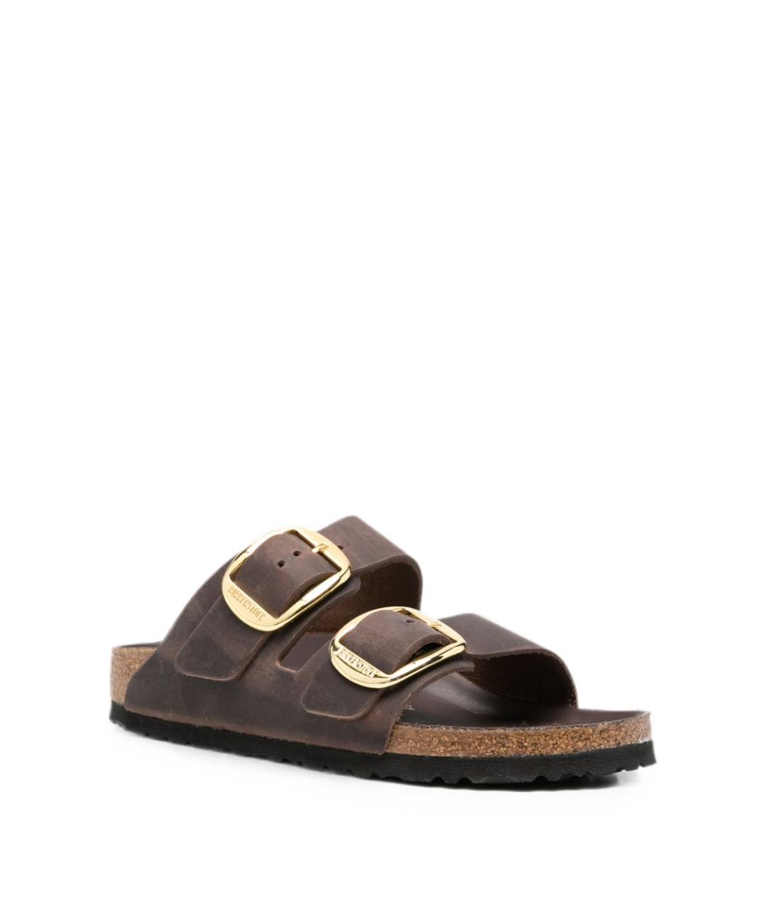 BIRKENSTOCK Коричневые кожаные сандалии, фото 3