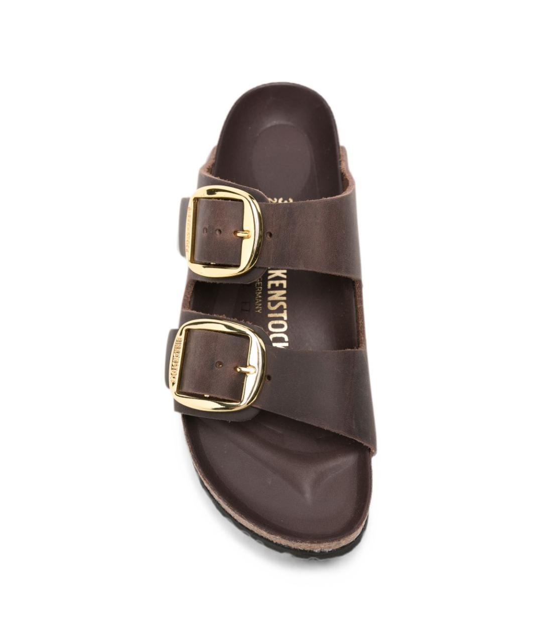 BIRKENSTOCK Коричневые кожаные сандалии, фото 2
