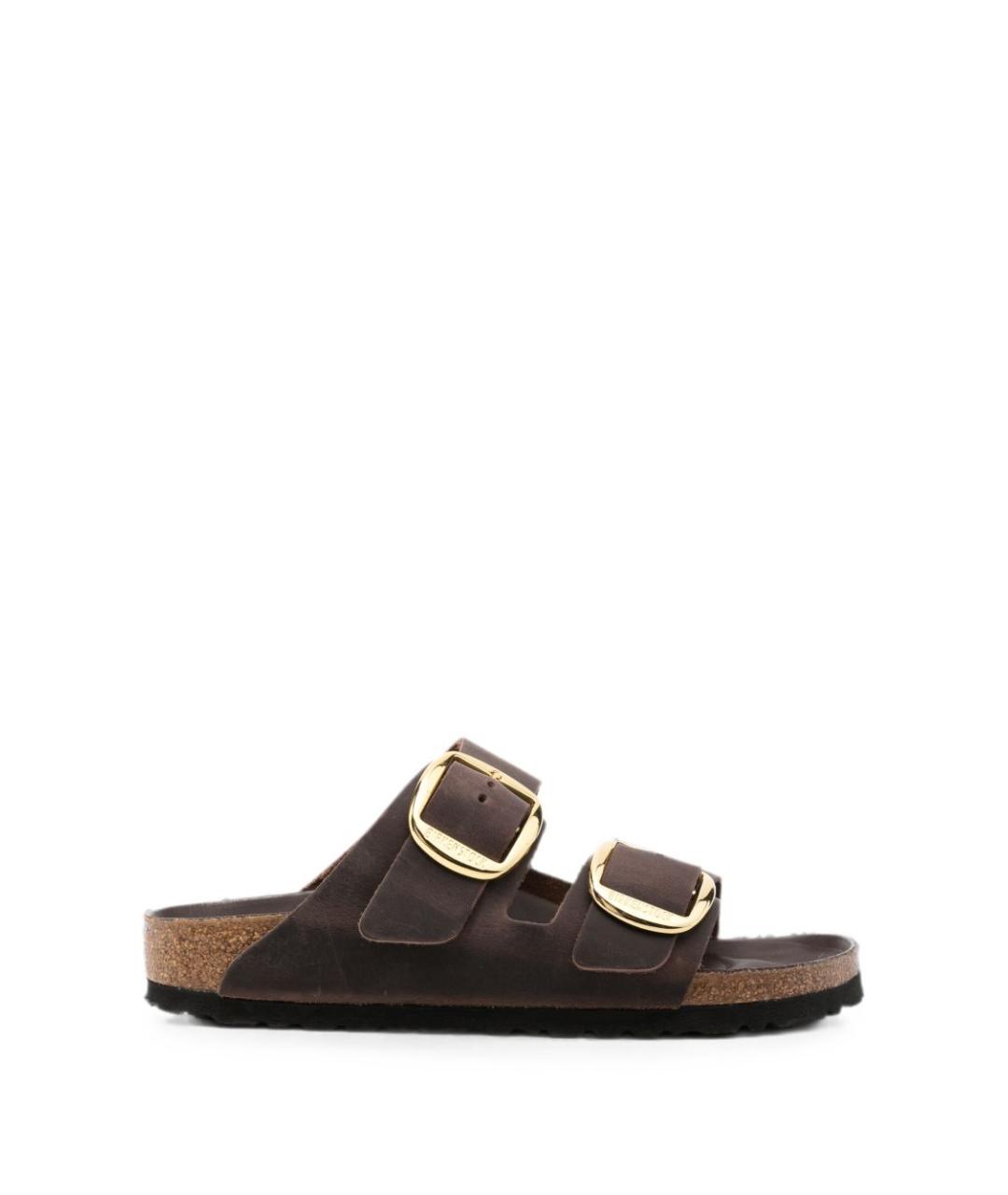 BIRKENSTOCK Коричневые кожаные сандалии, фото 1