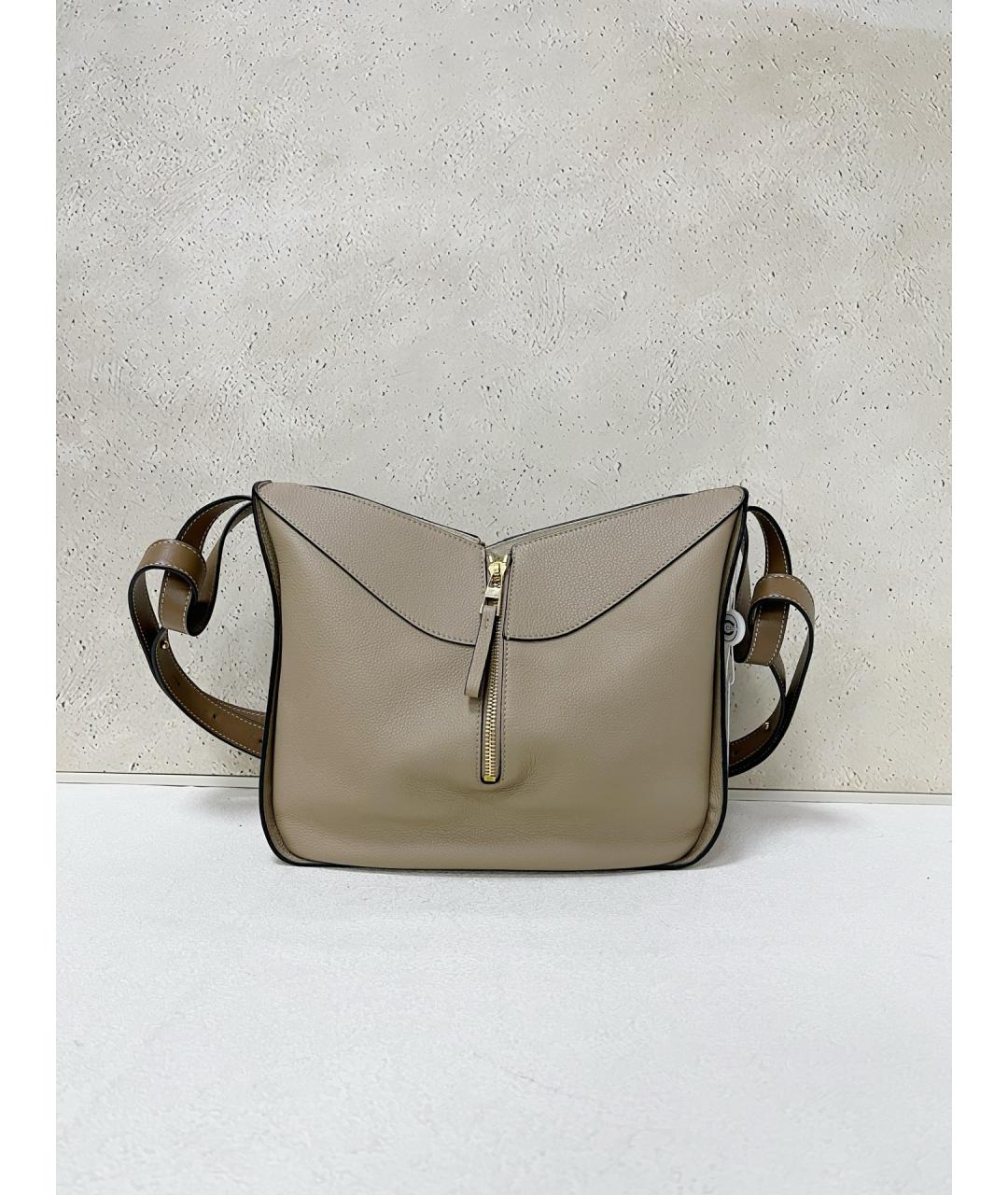 LOEWE Бежевая кожаная сумка через плечо, фото 3