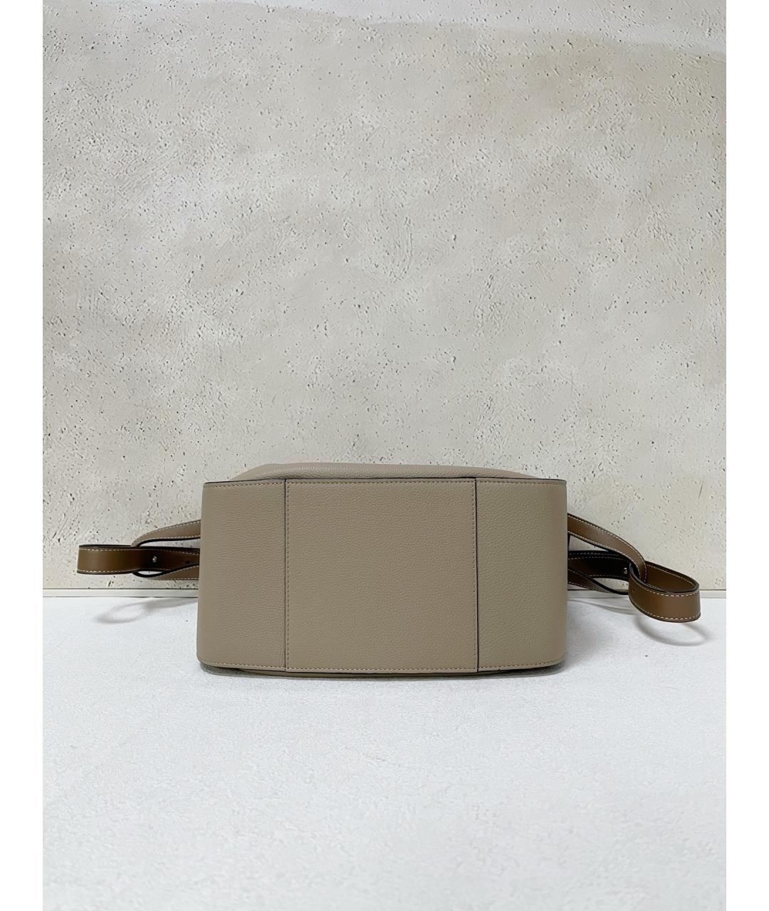 LOEWE Бежевая кожаная сумка через плечо, фото 5