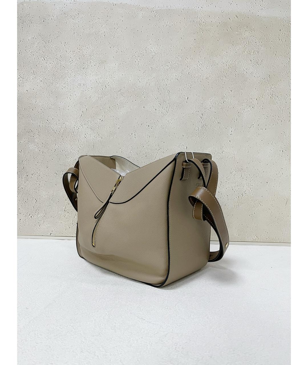 LOEWE Бежевая кожаная сумка через плечо, фото 4