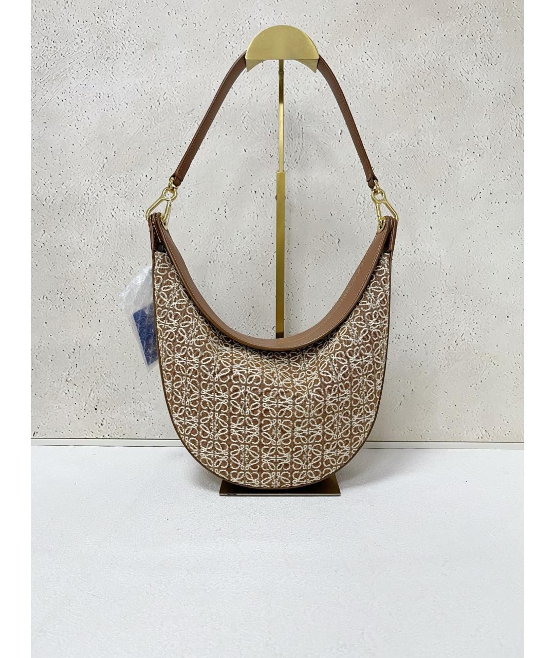 LOEWE Коричневая кожаная сумка через плечо, фото 2